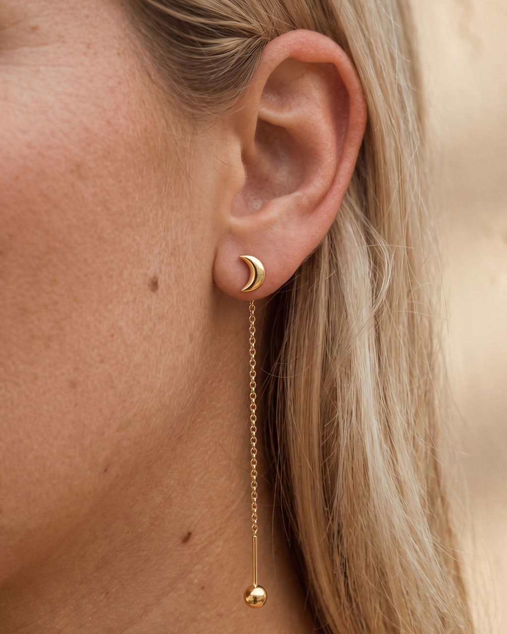 Boho Luxe Mini Charm Threader Waterproof Gold Earrings