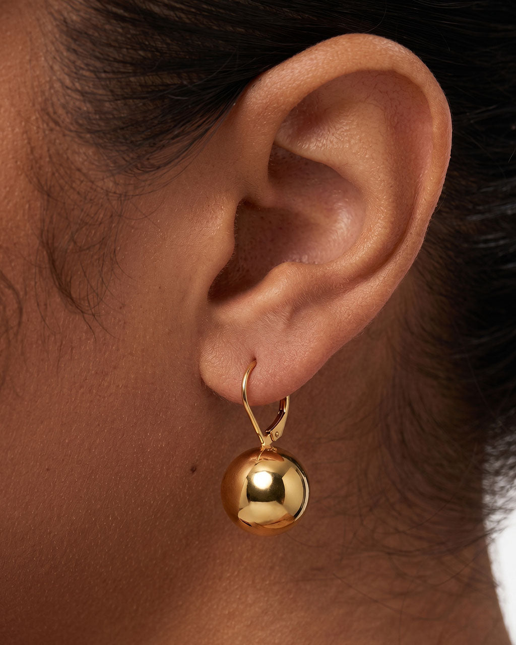 Celestial Hollow Sphere Drop Waterproof Gold Earrings