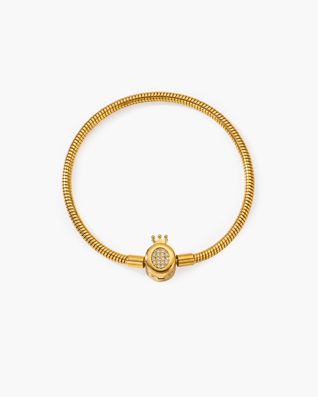 Charm Clasp Herringbone Chain Waterproof Gold Bracelet