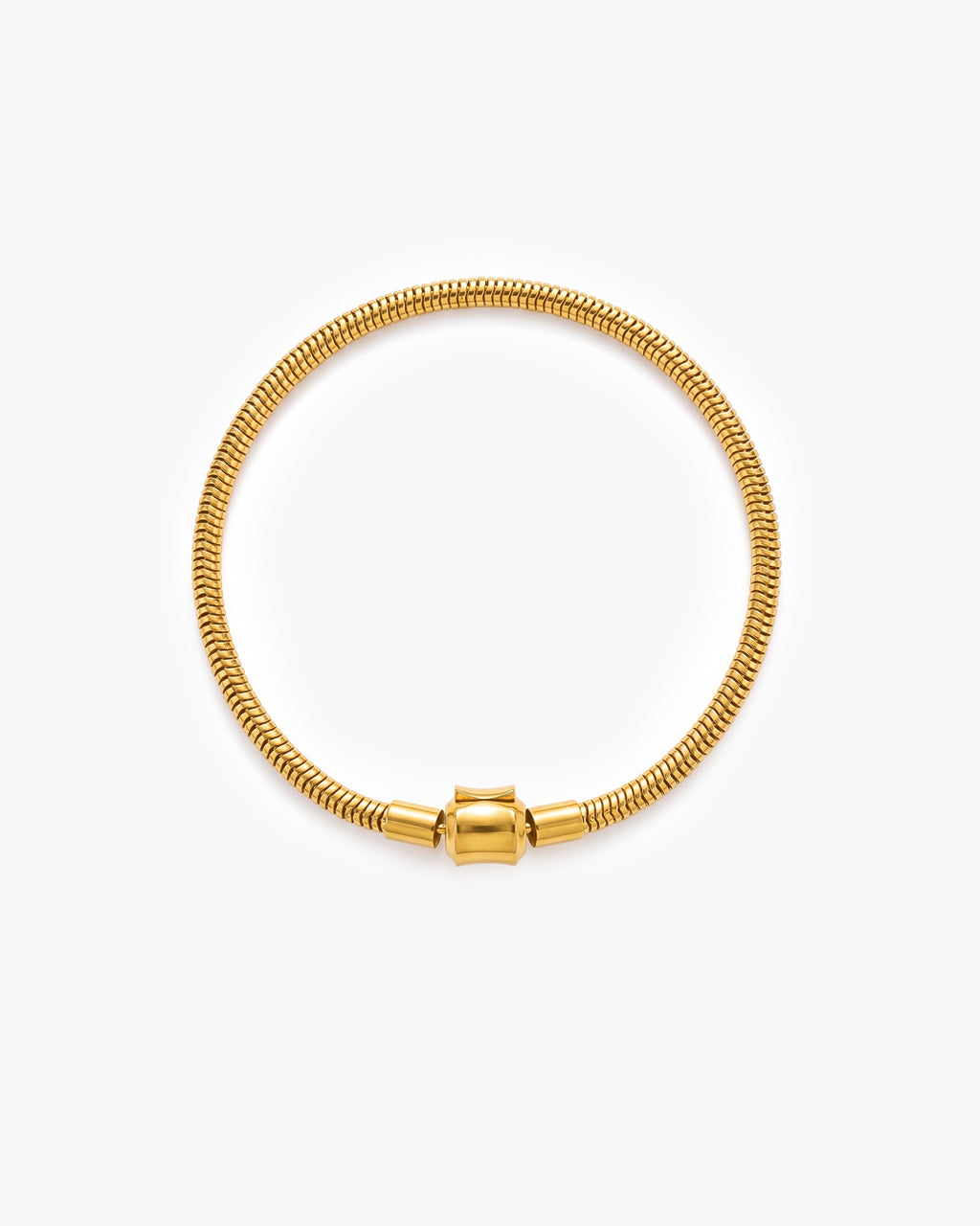 Charm Clasp Herringbone Chain Waterproof Gold Bracelet