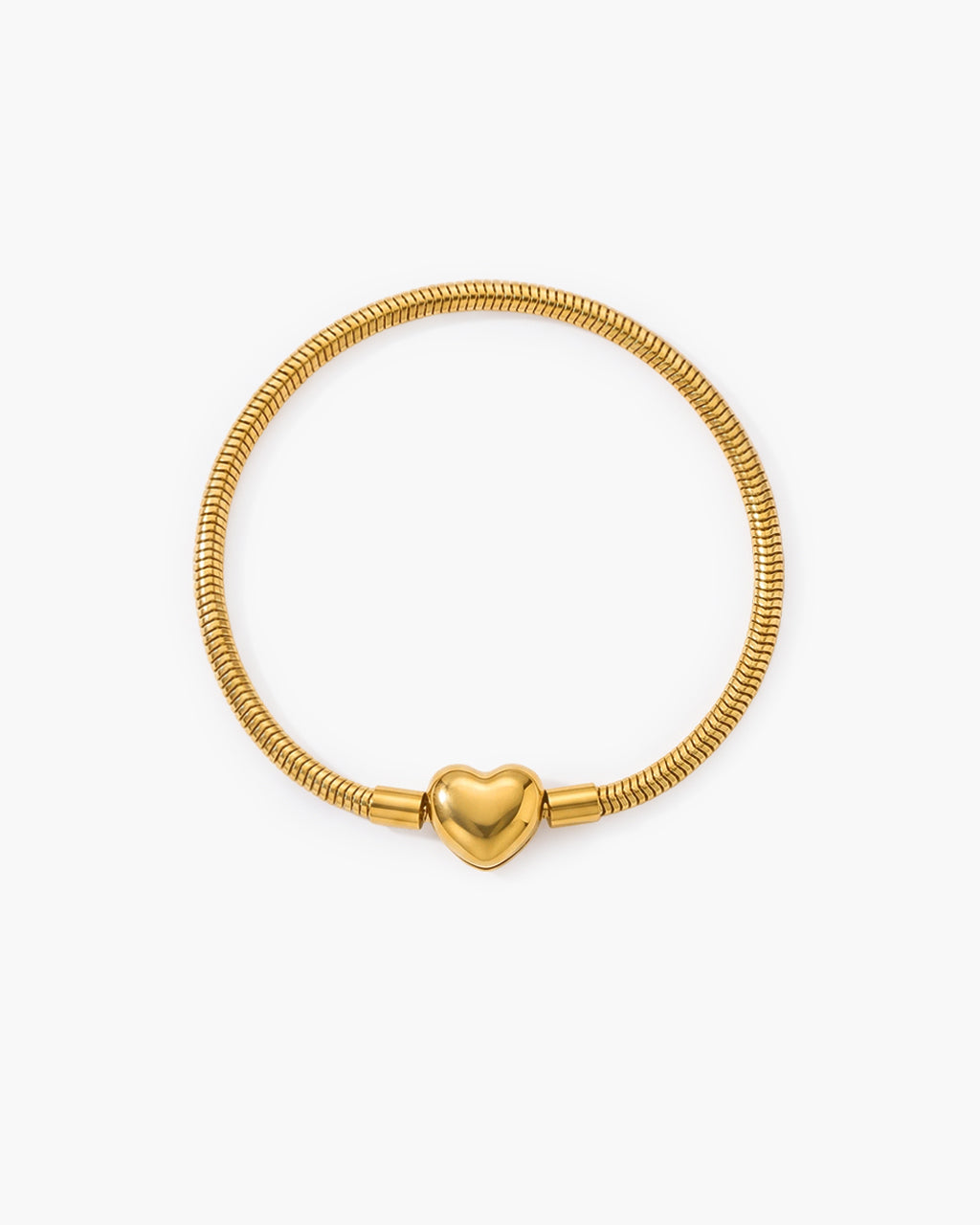 Charm Clasp Herringbone Chain Waterproof Gold Bracelet