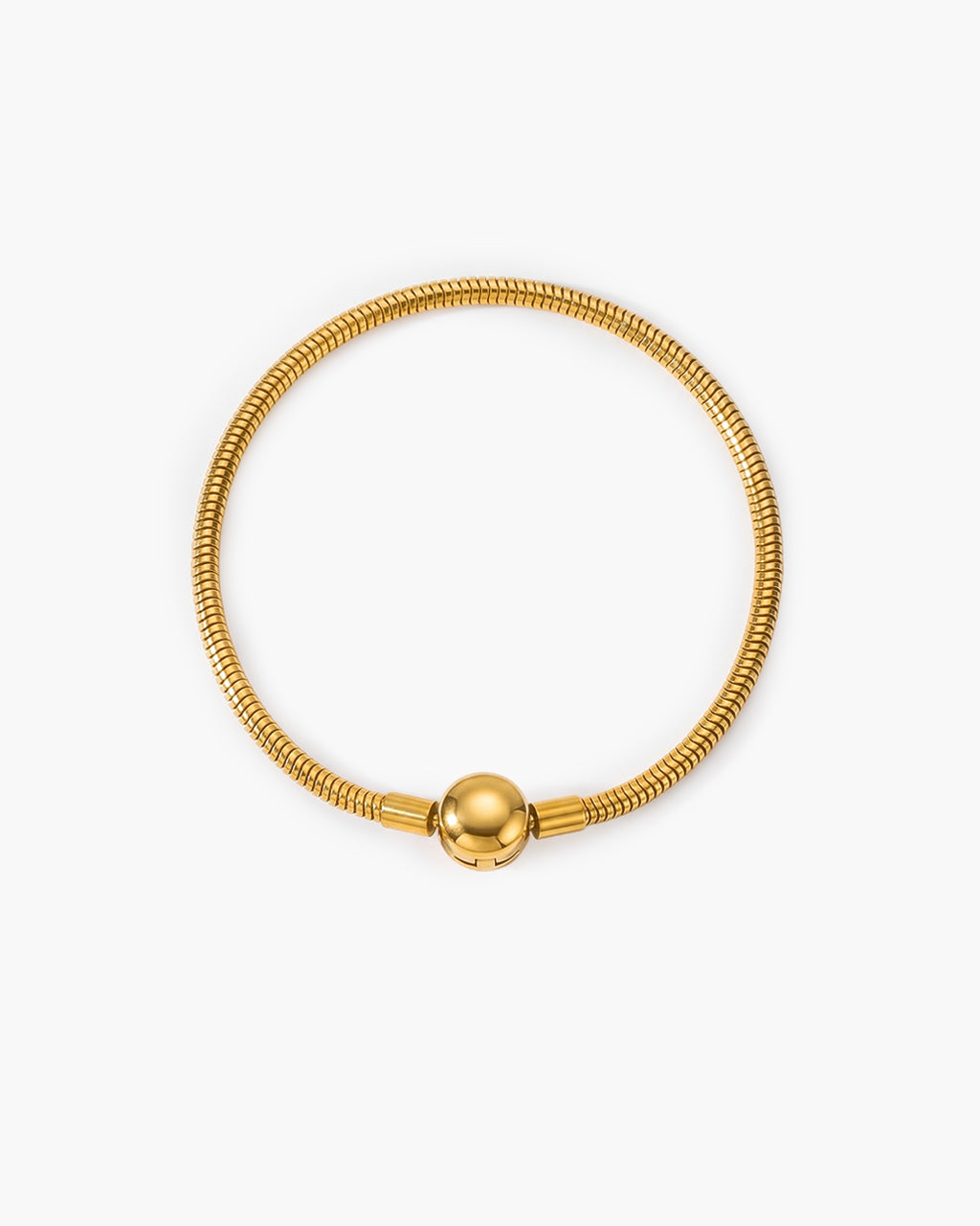 Charm Clasp Herringbone Chain Waterproof Gold Bracelet