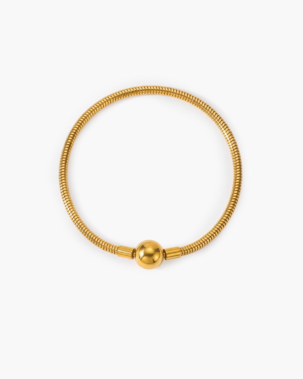 Charm Clasp Herringbone Chain Waterproof Gold Bracelet