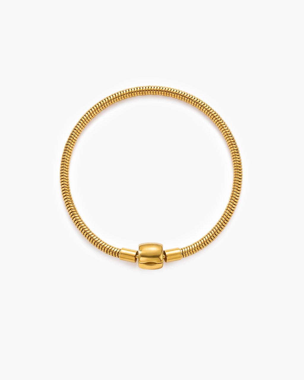 Charm Clasp Herringbone Chain Waterproof Gold Bracelet