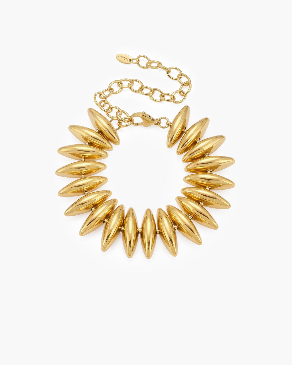 Chunky Marquise Beaded Waterproof Gold Bracelet