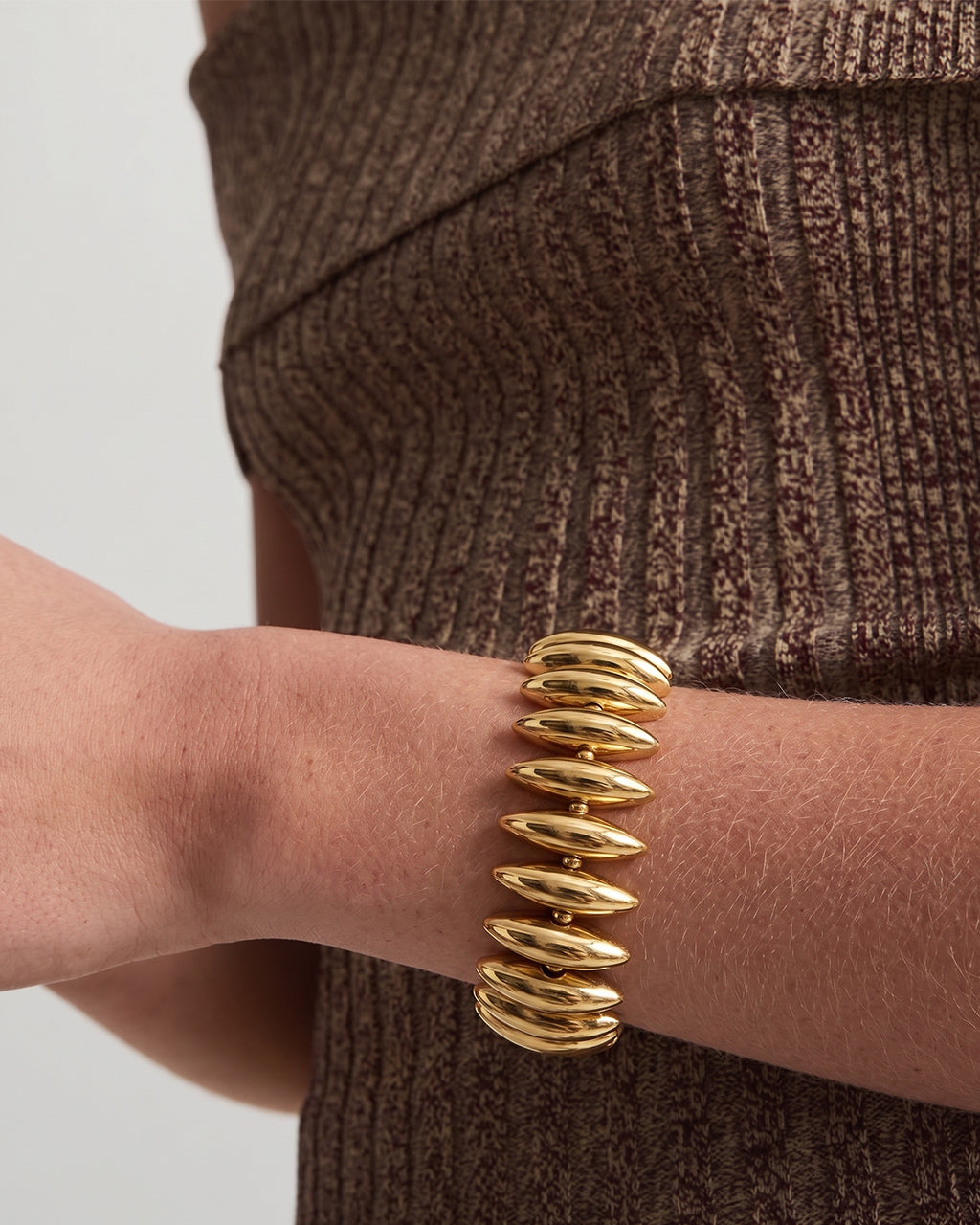 Chunky Marquise Beaded Waterproof Gold Bracelet