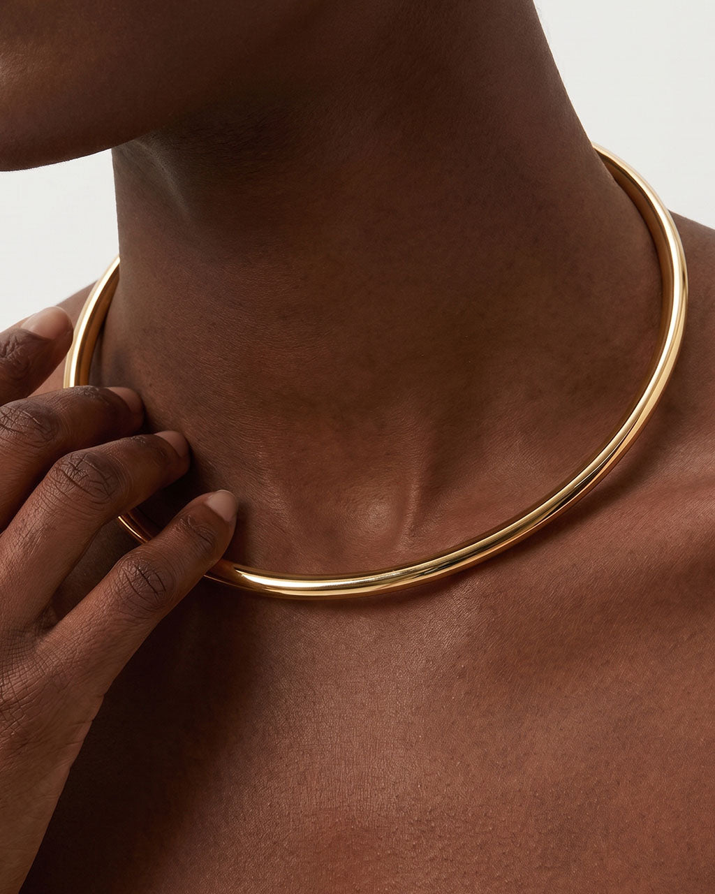 Chunky Minimalist Open Cuff Waterproof Gold Necklace