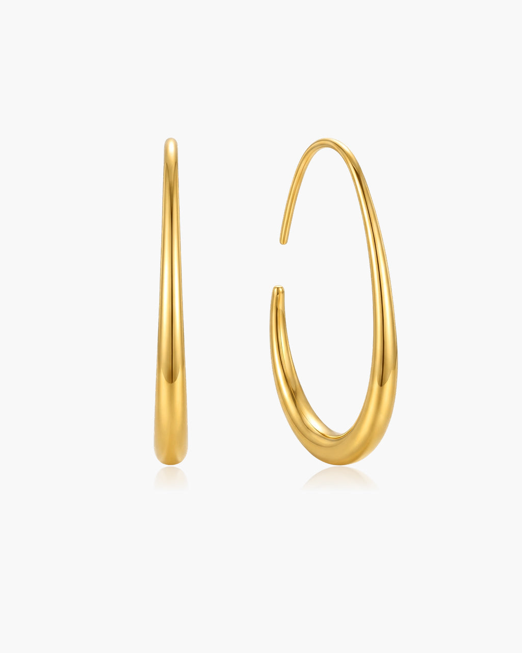 Chunky Open Teardrop Hoop Waterproof Gold Earrings
