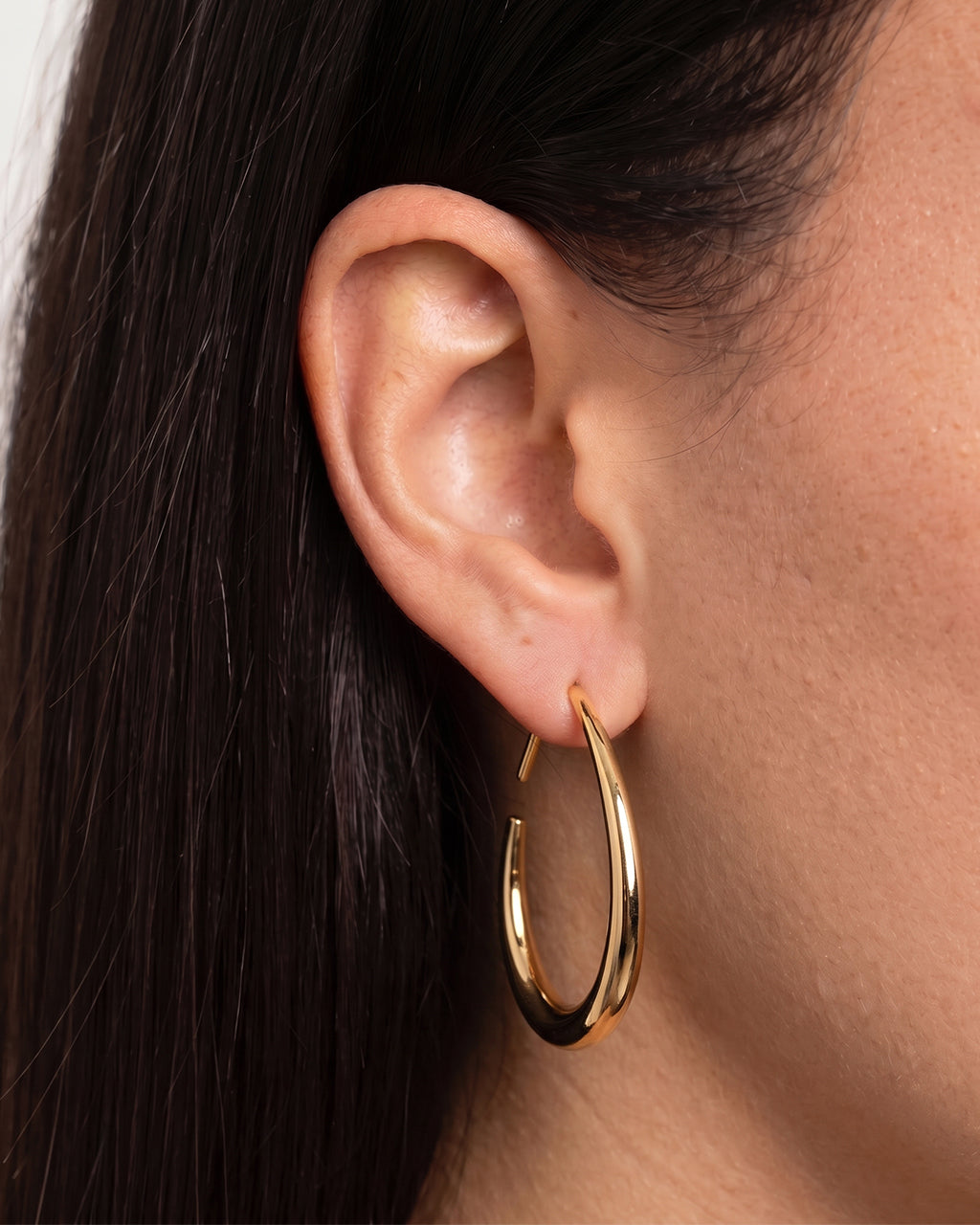 Chunky Open Teardrop Hoop Waterproof Gold Earrings
