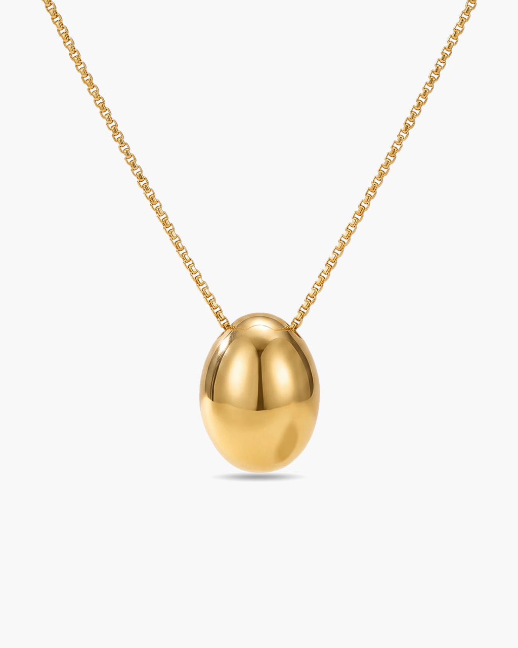 Chunky Pebble Drop Rolo Chain Waterproof Gold Necklace