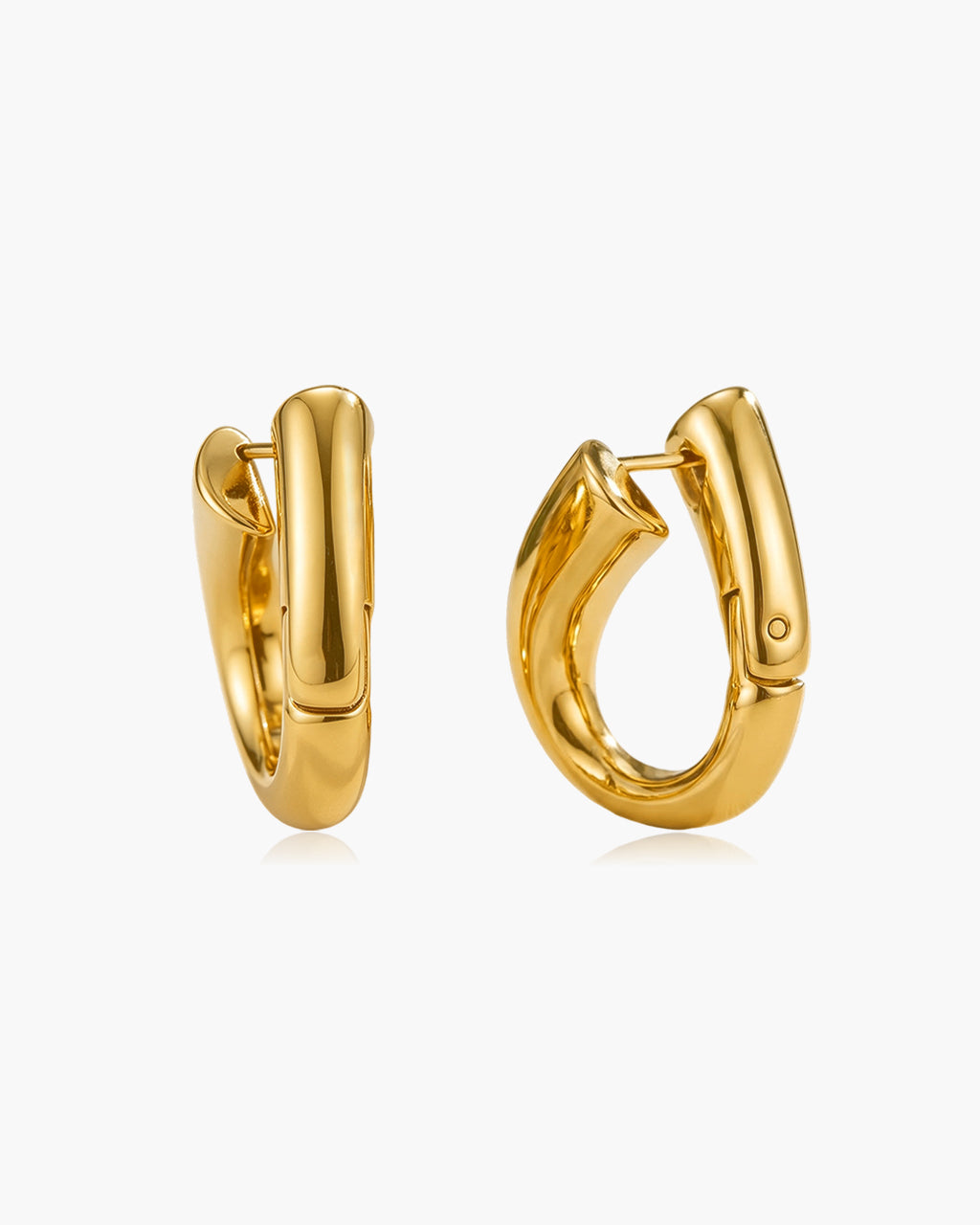 Chunky Wraparound C Hoop Waterproof Gold Earrings
