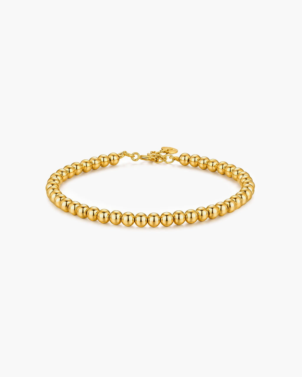 Classic Polished Beaded Waterproof Gold Bracelet