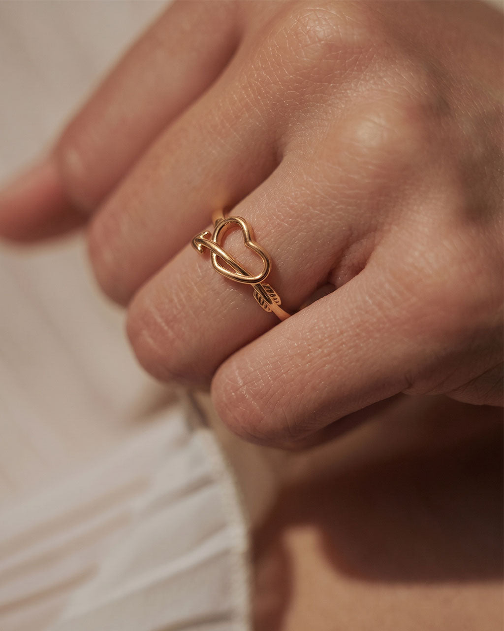 Cupid Arrow Heart Adjustable Waterproof Gold Ring