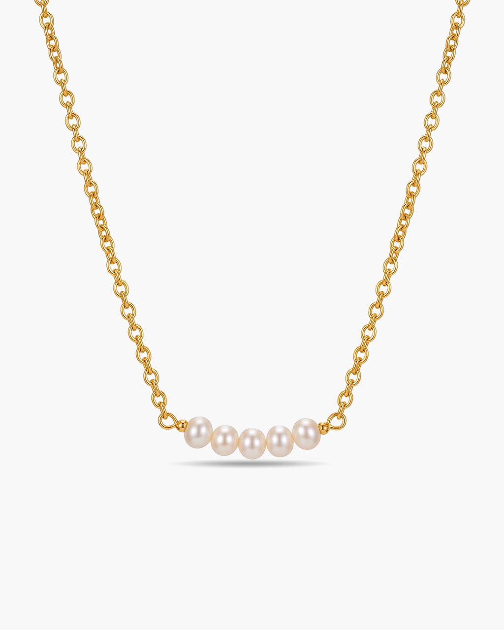 Dainty Freshwater Pearl Bar Waterproof Gold Necklace