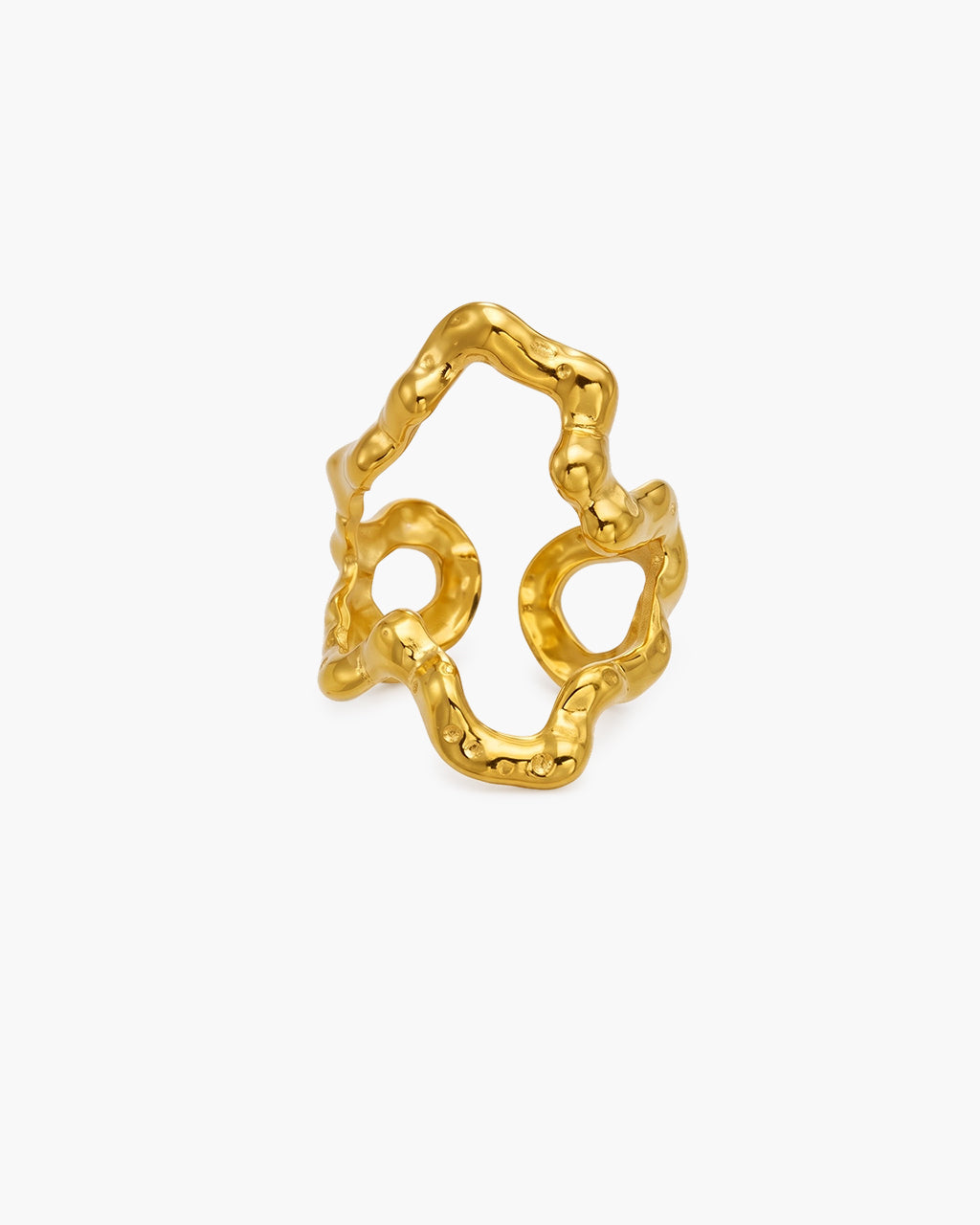 Distinctive Organic Branch Open Waterproof Gold Ring
