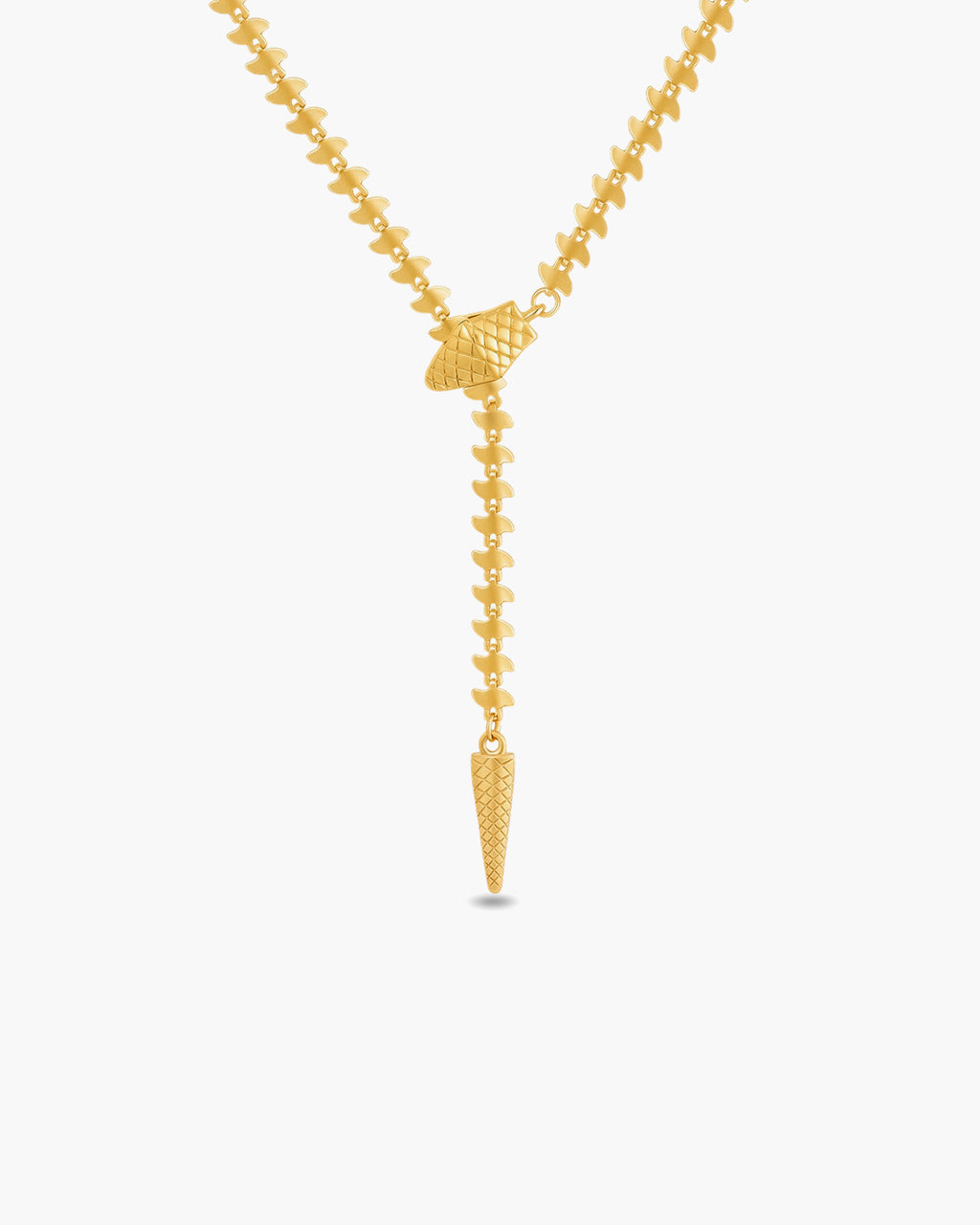 Distinctive Serpent Y Lariat Waterproof Gold Necklace