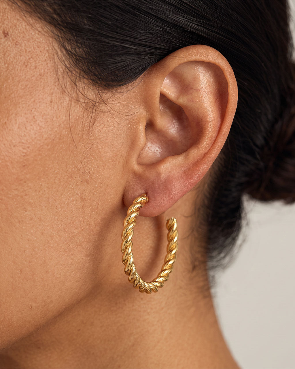 Effortless Twisted C Stud Waterproof Gold Earrings