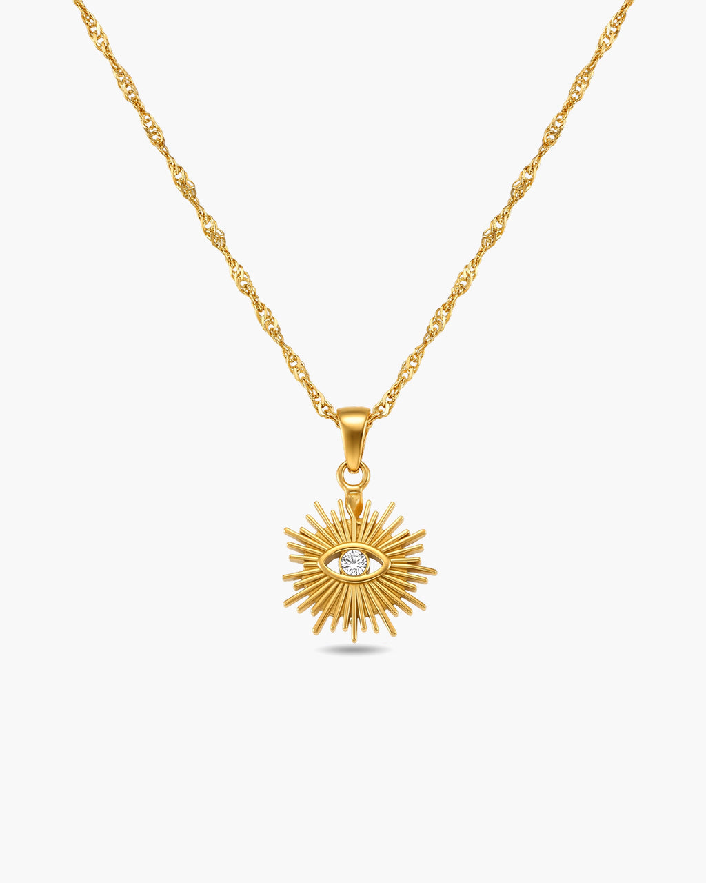 Evil Eye Charm Singapore Chain Waterproof Gold Necklace