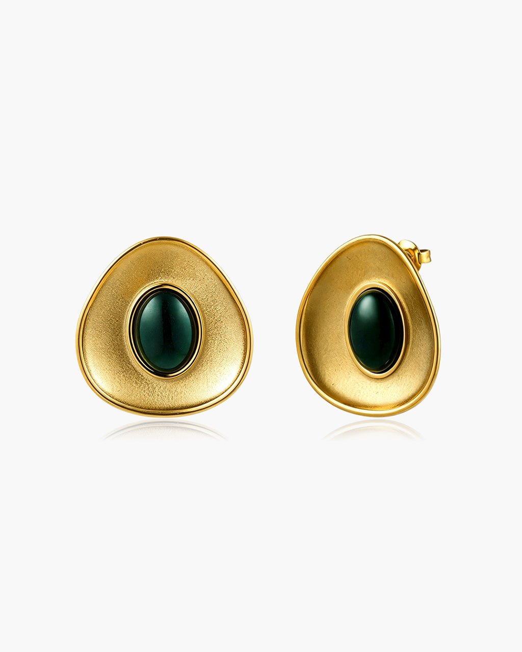 Geometric Resin Chunky Stud Waterproof Gold Earrings