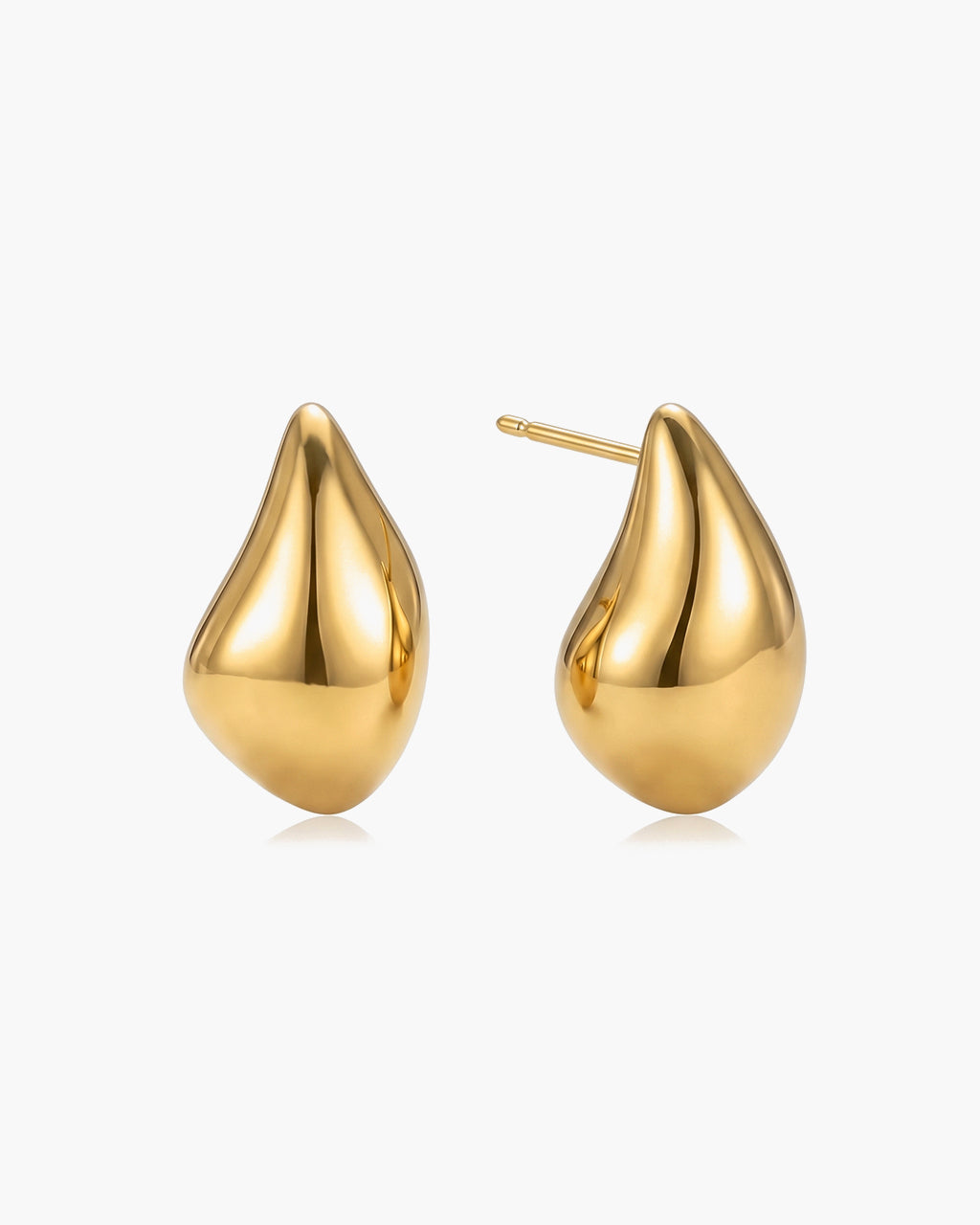 Geometric Teardrop Stud Waterproof Gold Earrings