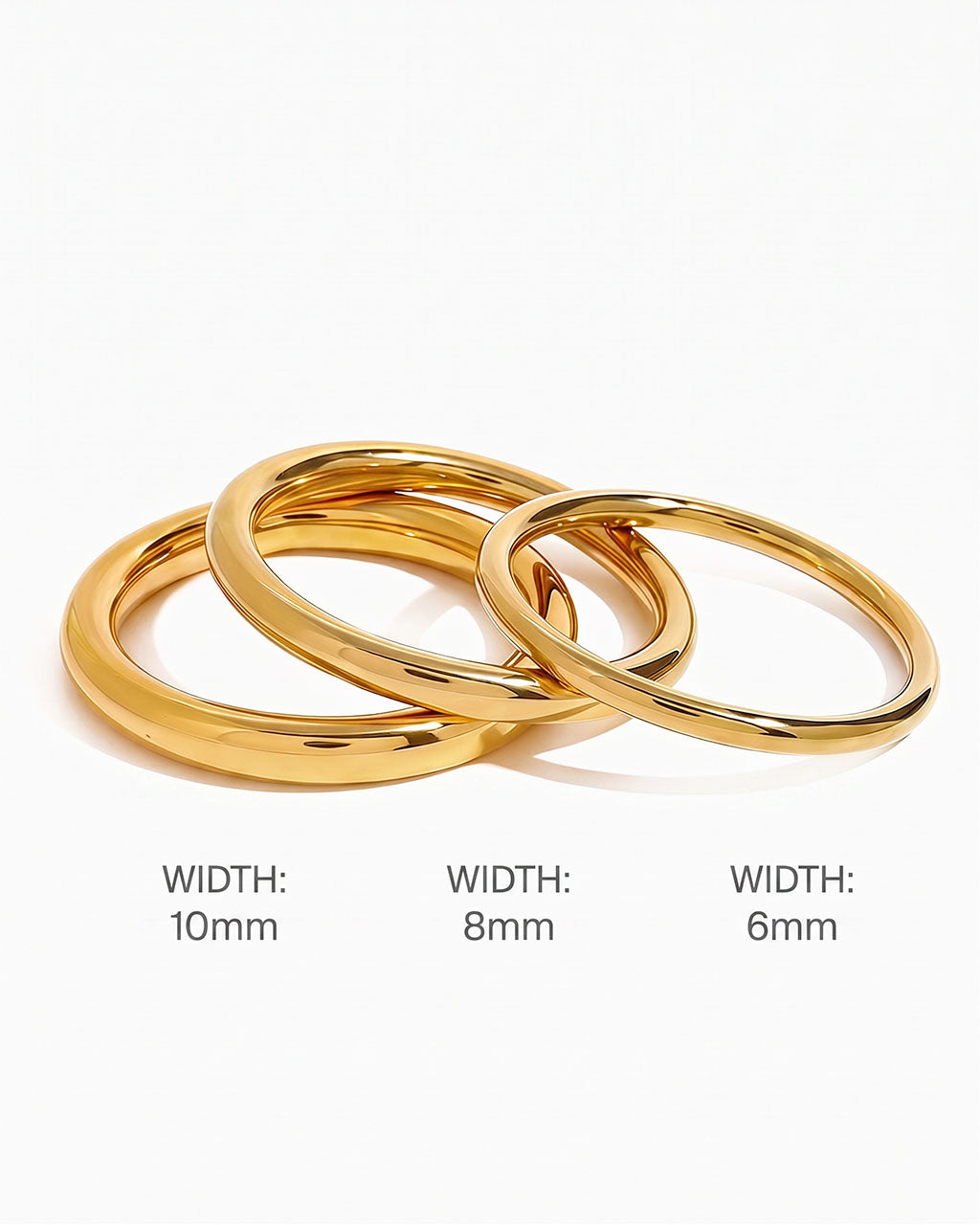 High Shine Chunky Tube Waterproof Gold Bangle