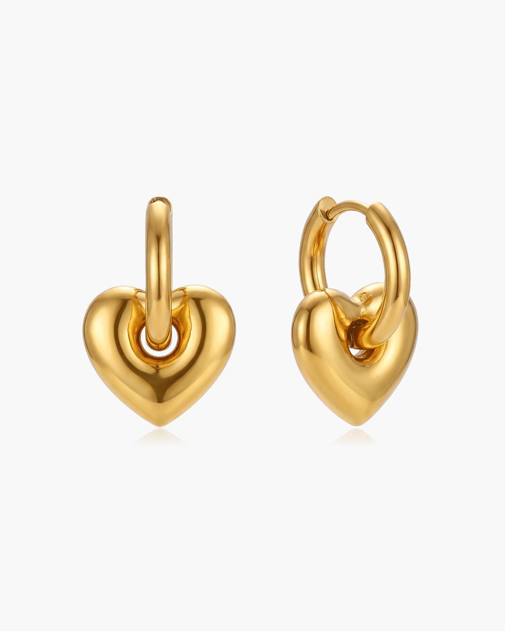 Iconic Charm Drop Huggie Hoop Waterproof Gold Earrings