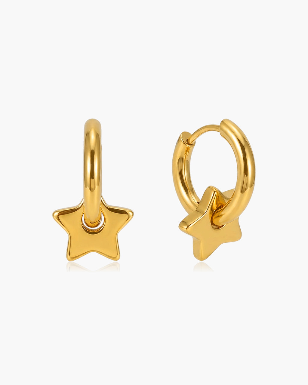 Iconic Charm Drop Huggie Hoop Waterproof Gold Earrings