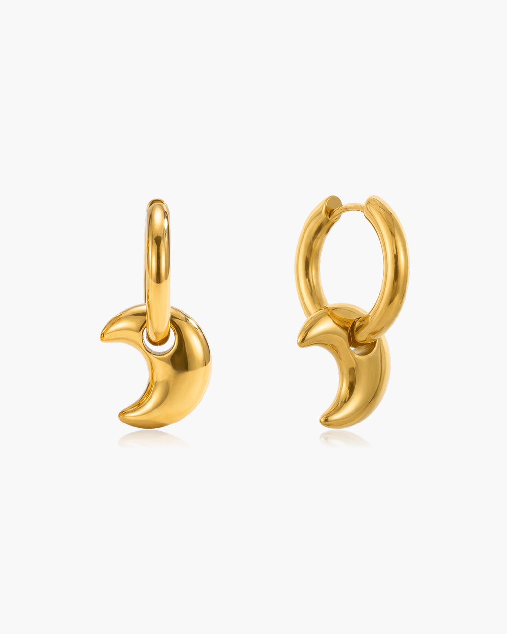 Iconic Charm Drop Huggie Hoop Waterproof Gold Earrings