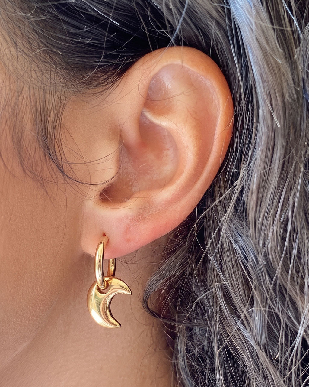 Iconic Charm Drop Huggie Hoop Waterproof Gold Earrings