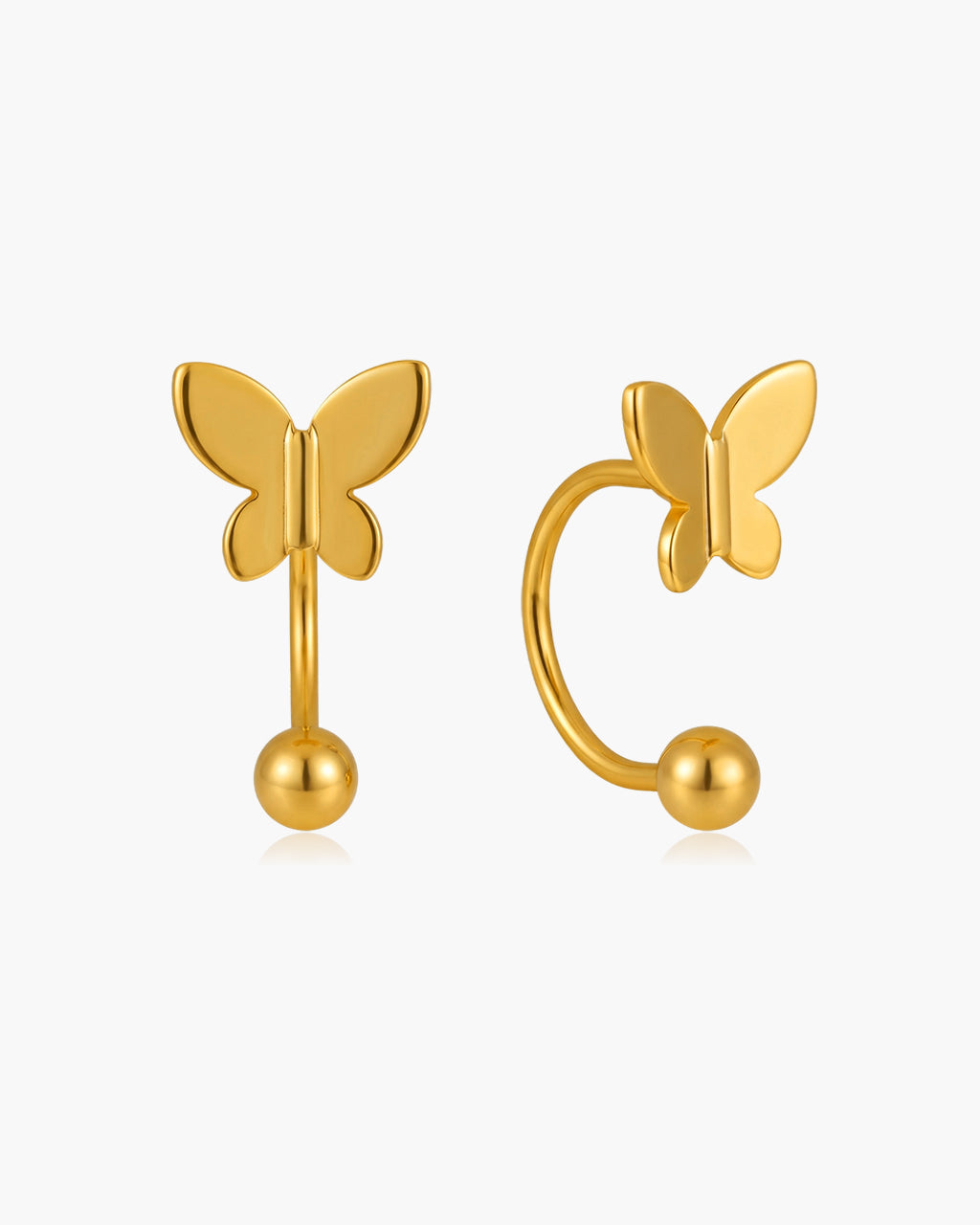 Iconic Charm U Hoop Ear Jacket Waterproof Gold Earrings