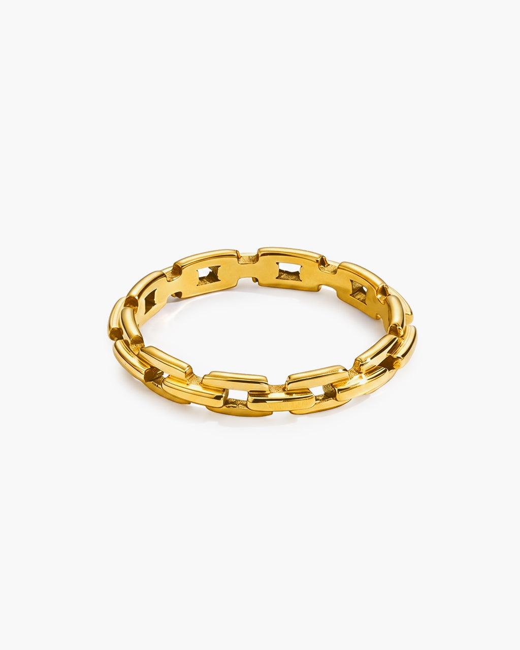 Iconic Dainty Chain Link Band Waterproof Gold Ring