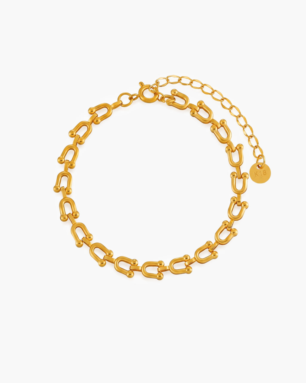 Iconic Lucky Horseshoe Link Waterproof Gold Bracelet