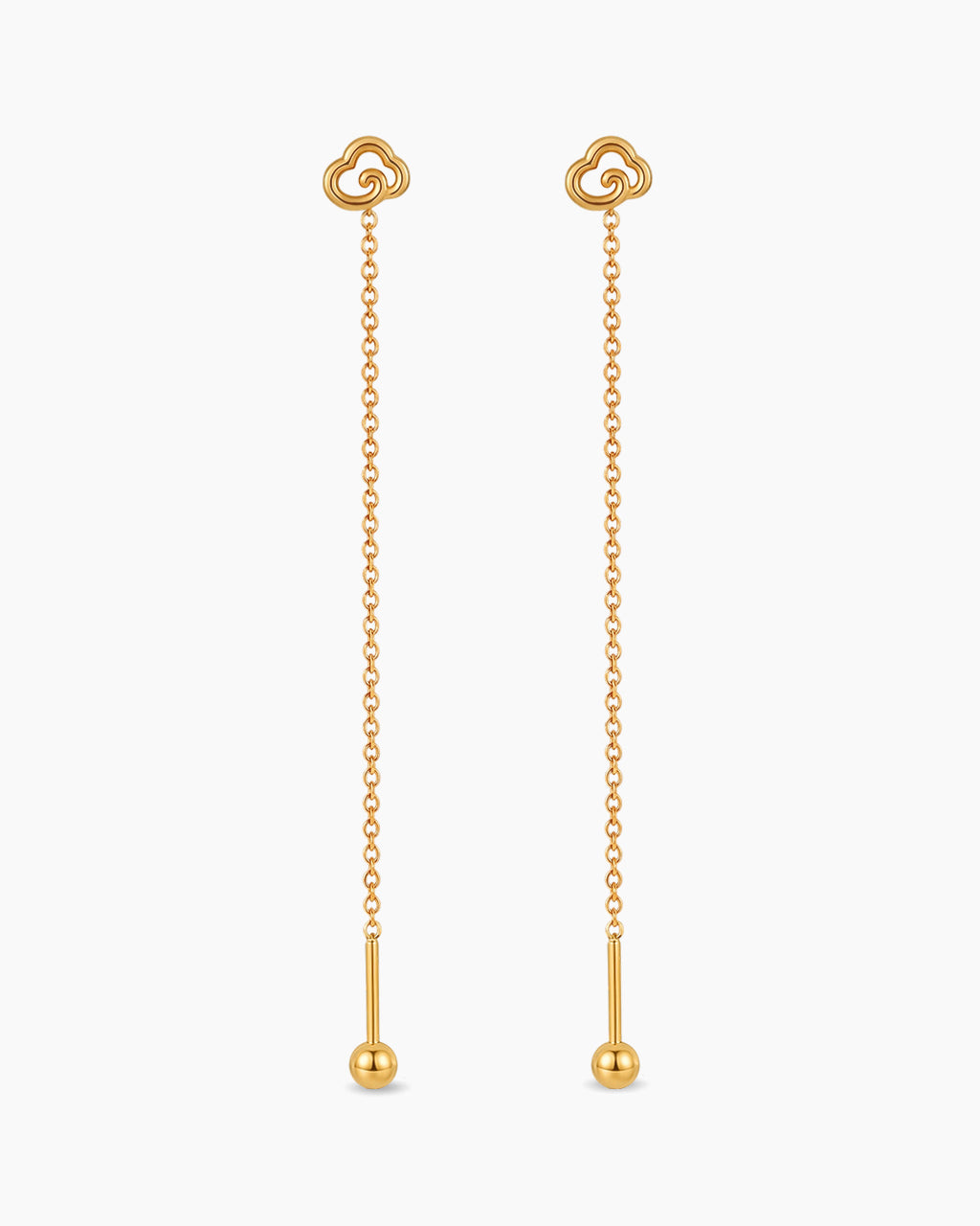 Iconic Mini Charm Threader Waterproof Gold Earrings