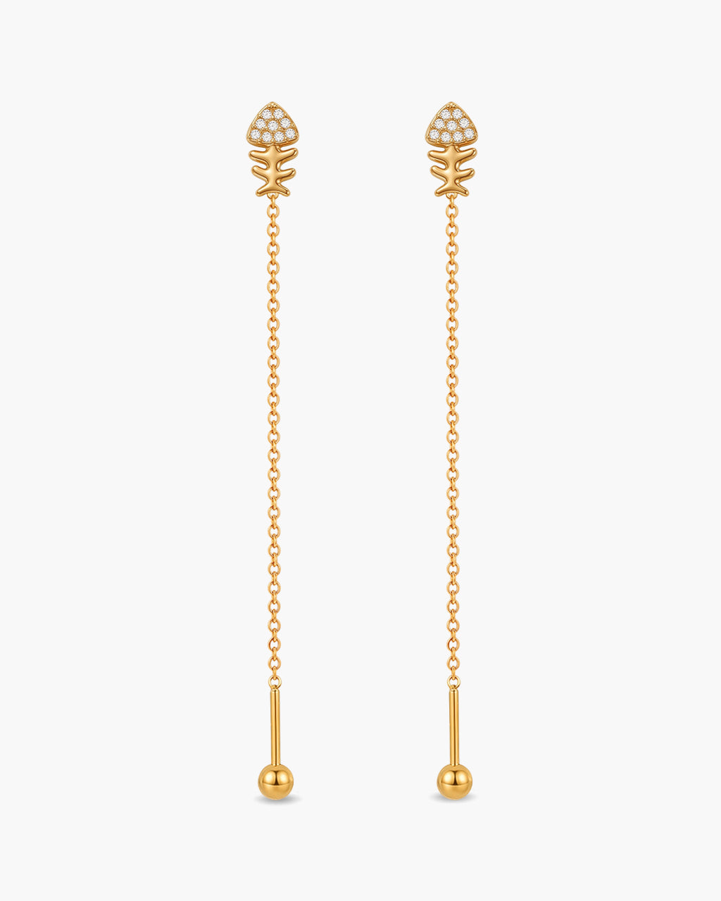 Iconic Mini Charm Threader Waterproof Gold Earrings