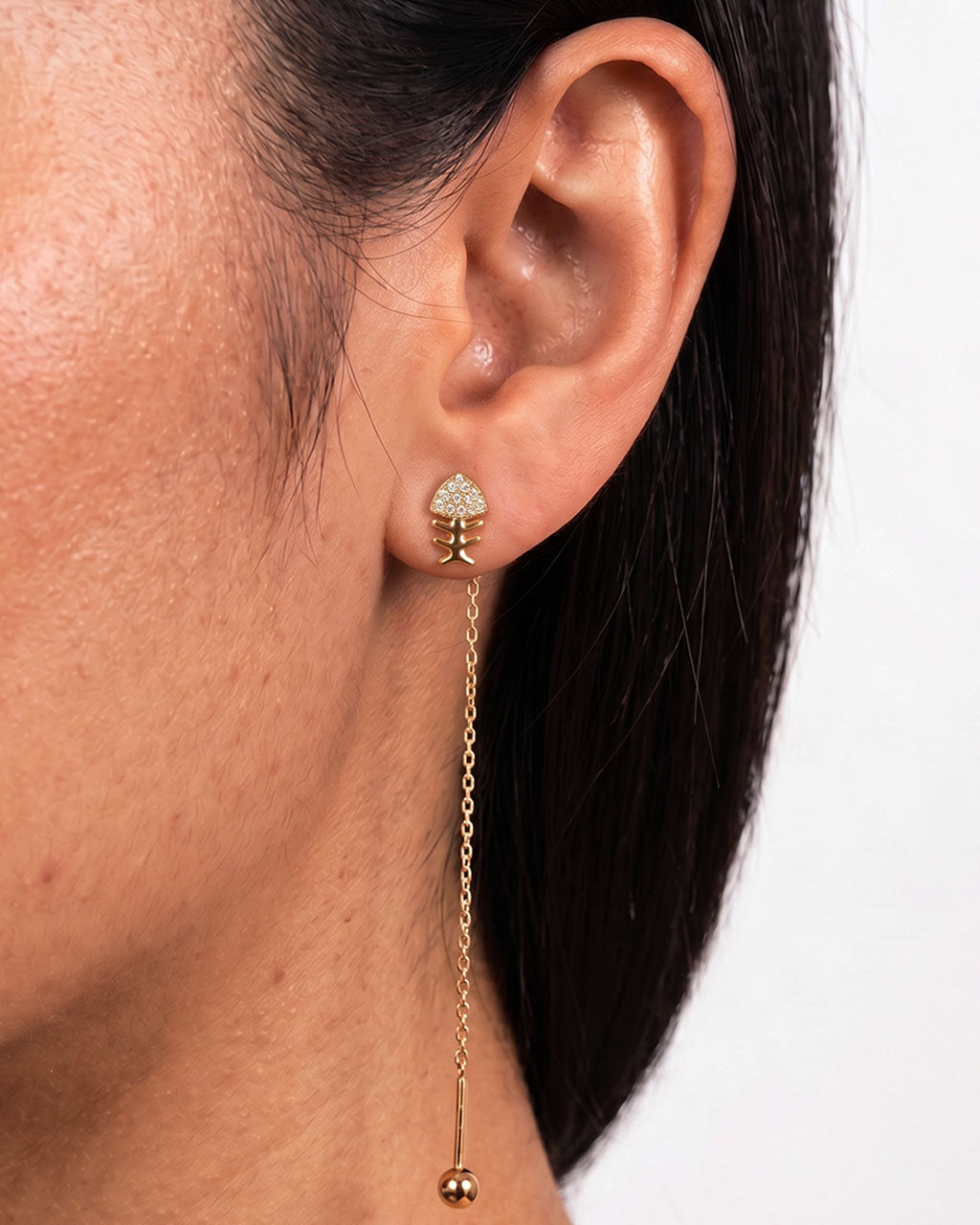 Iconic Mini Charm Threader Waterproof Gold Earrings
