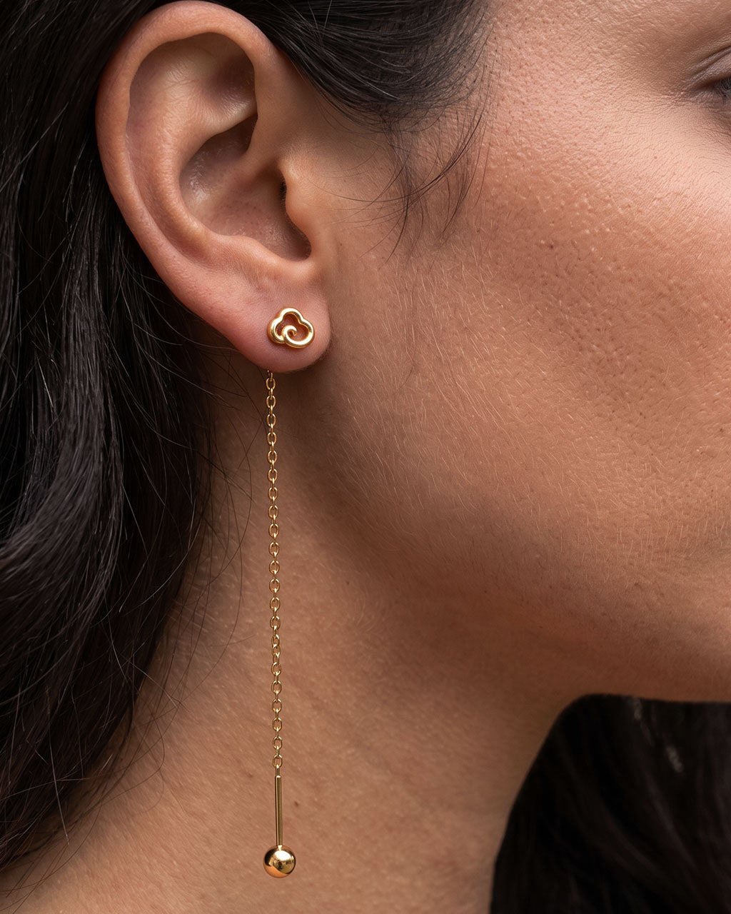 Iconic Mini Charm Threader Waterproof Gold Earrings
