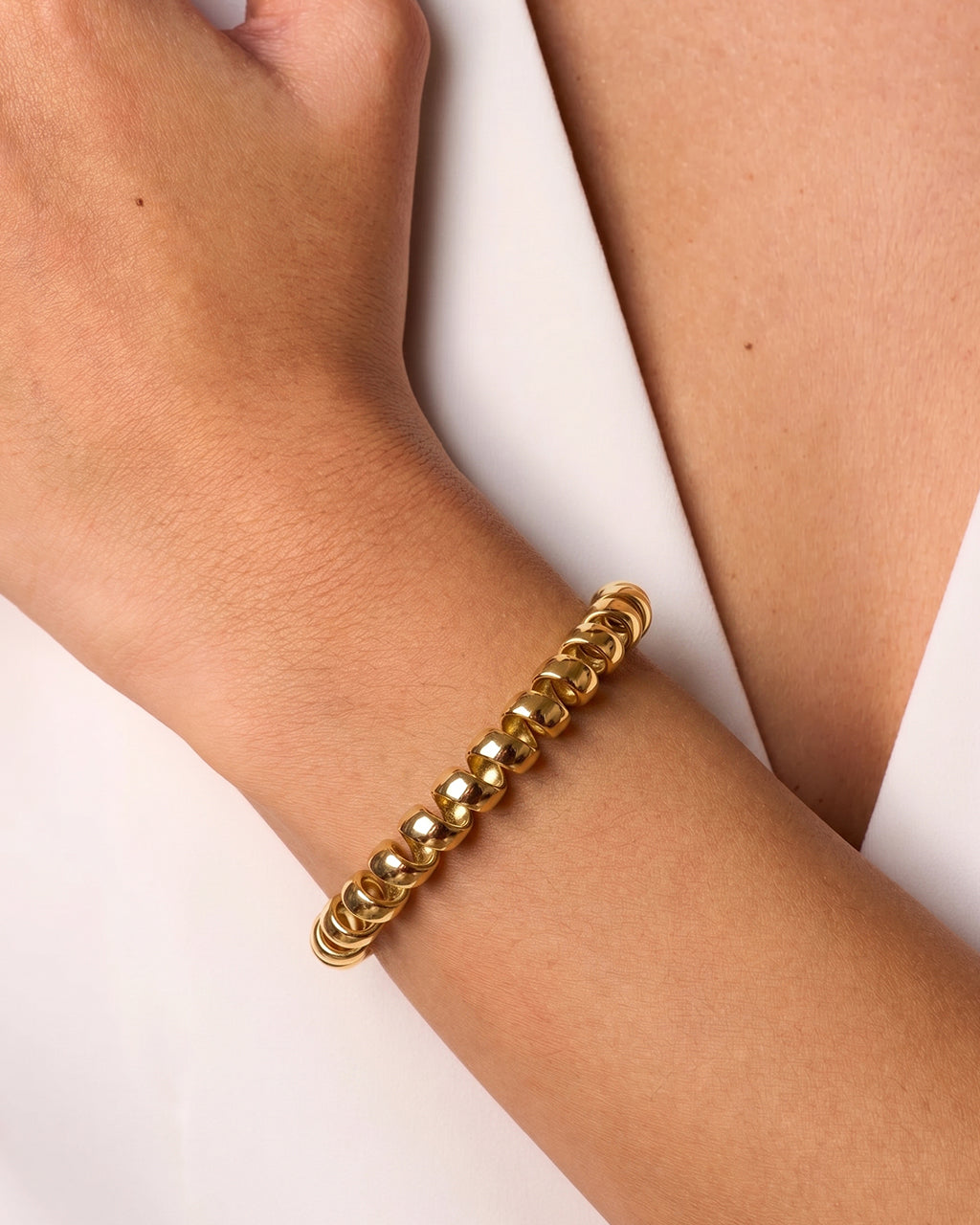 Iconic Twisted Ribbon Cuff Waterproof Gold Bangle