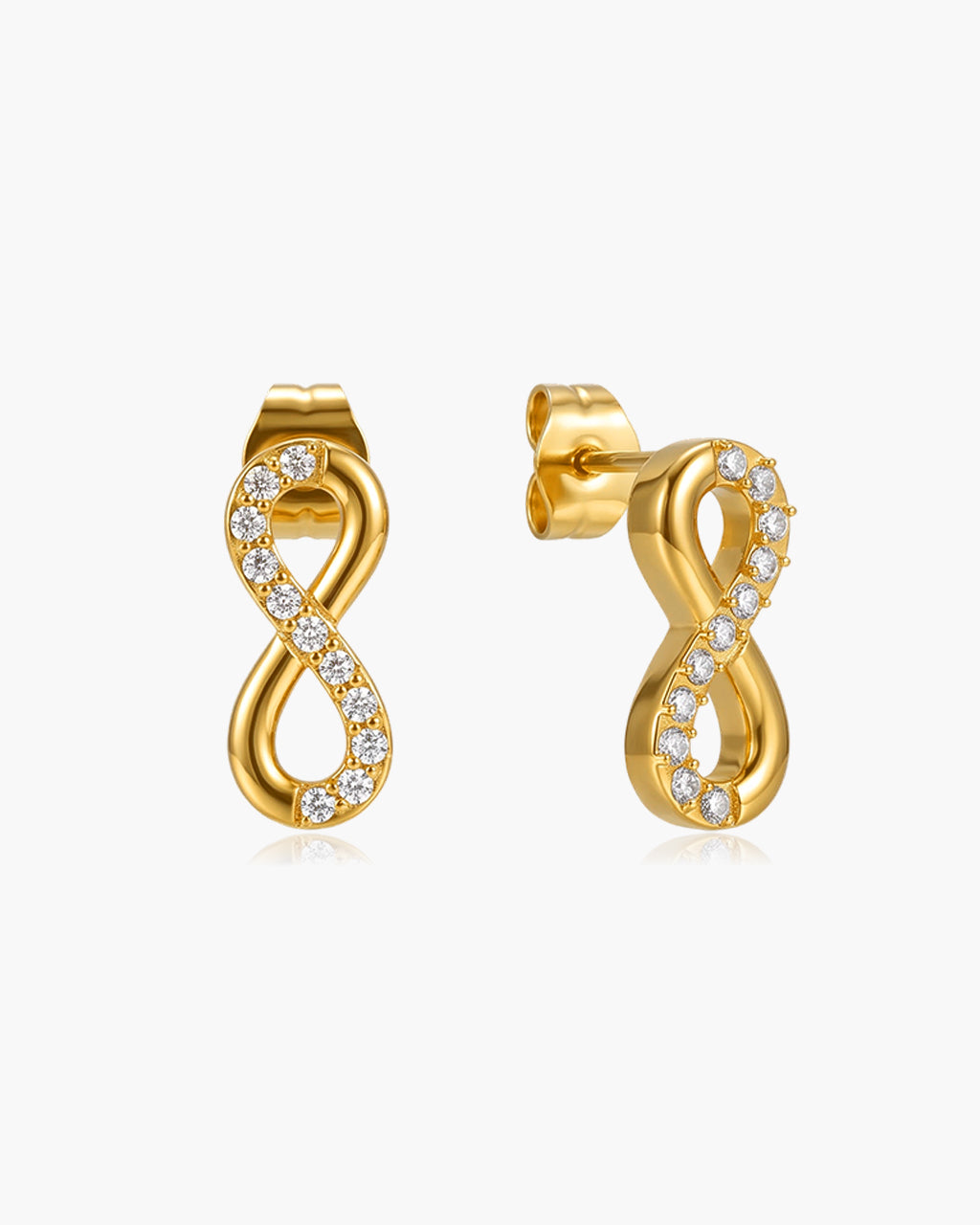 Infinity Simulated Diamond Waterproof Gold Earrings