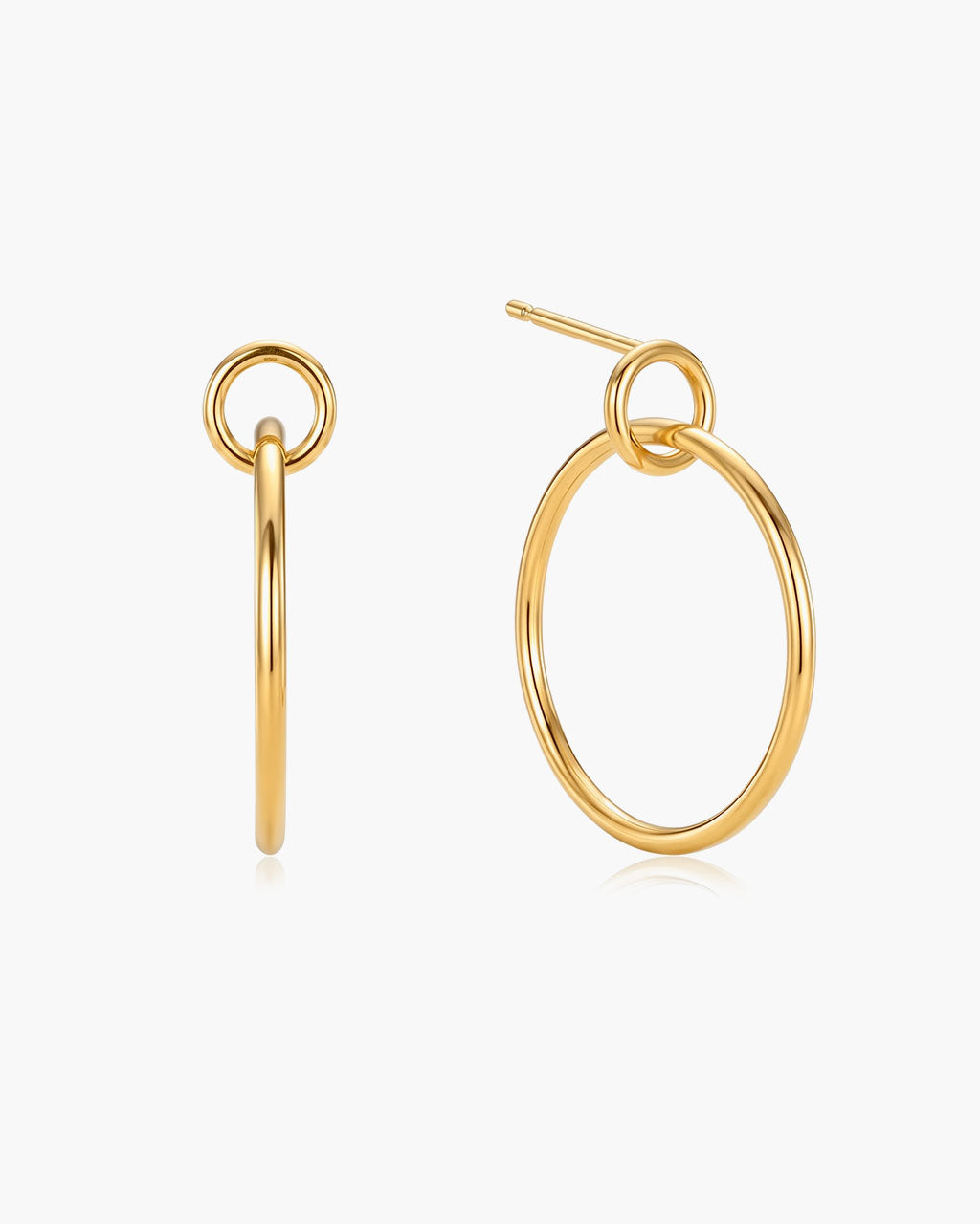 Interlocking Double Circle Waterproof Gold Earrings
