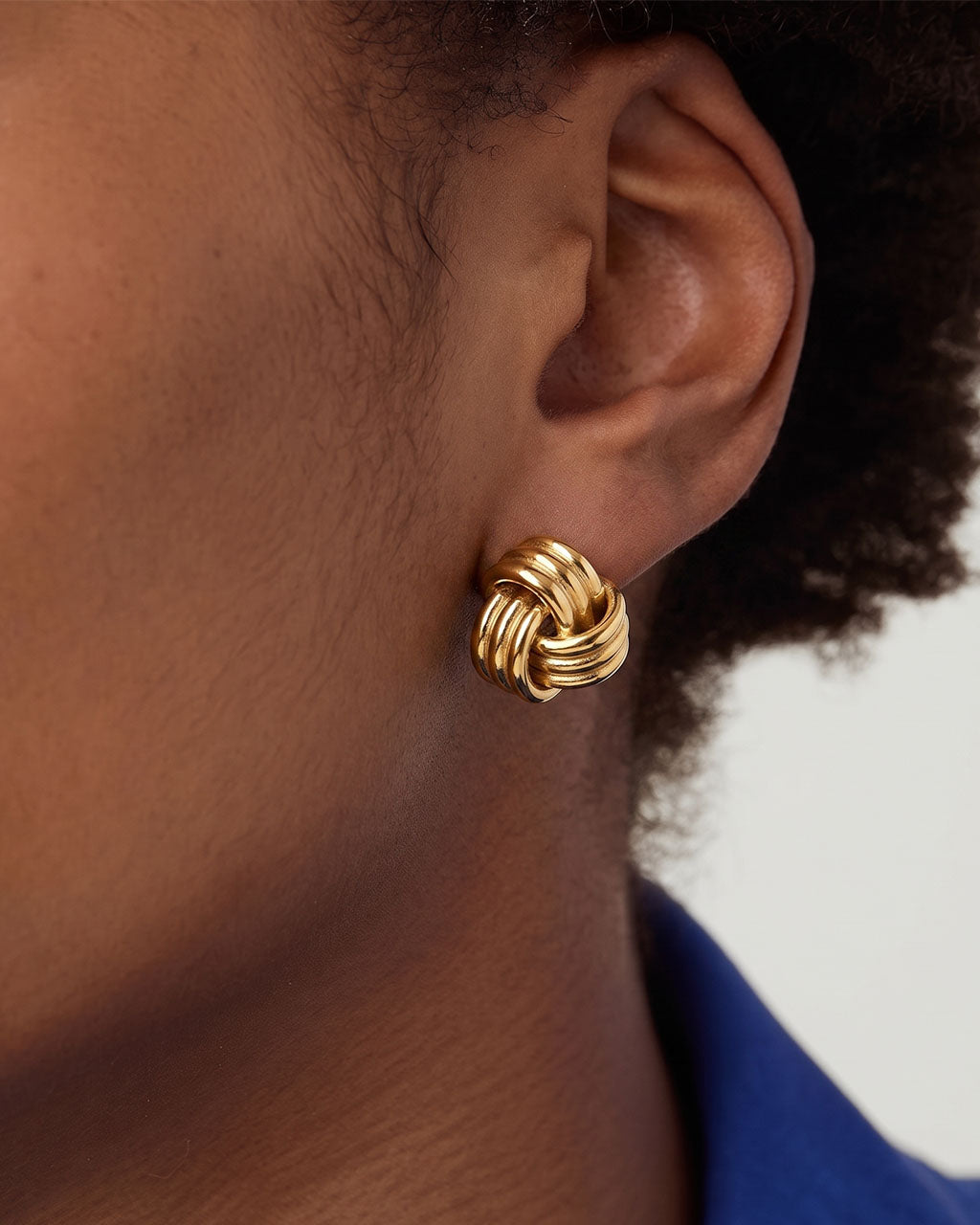 Intertwined Love Knot Stud Waterproof Gold Earrings