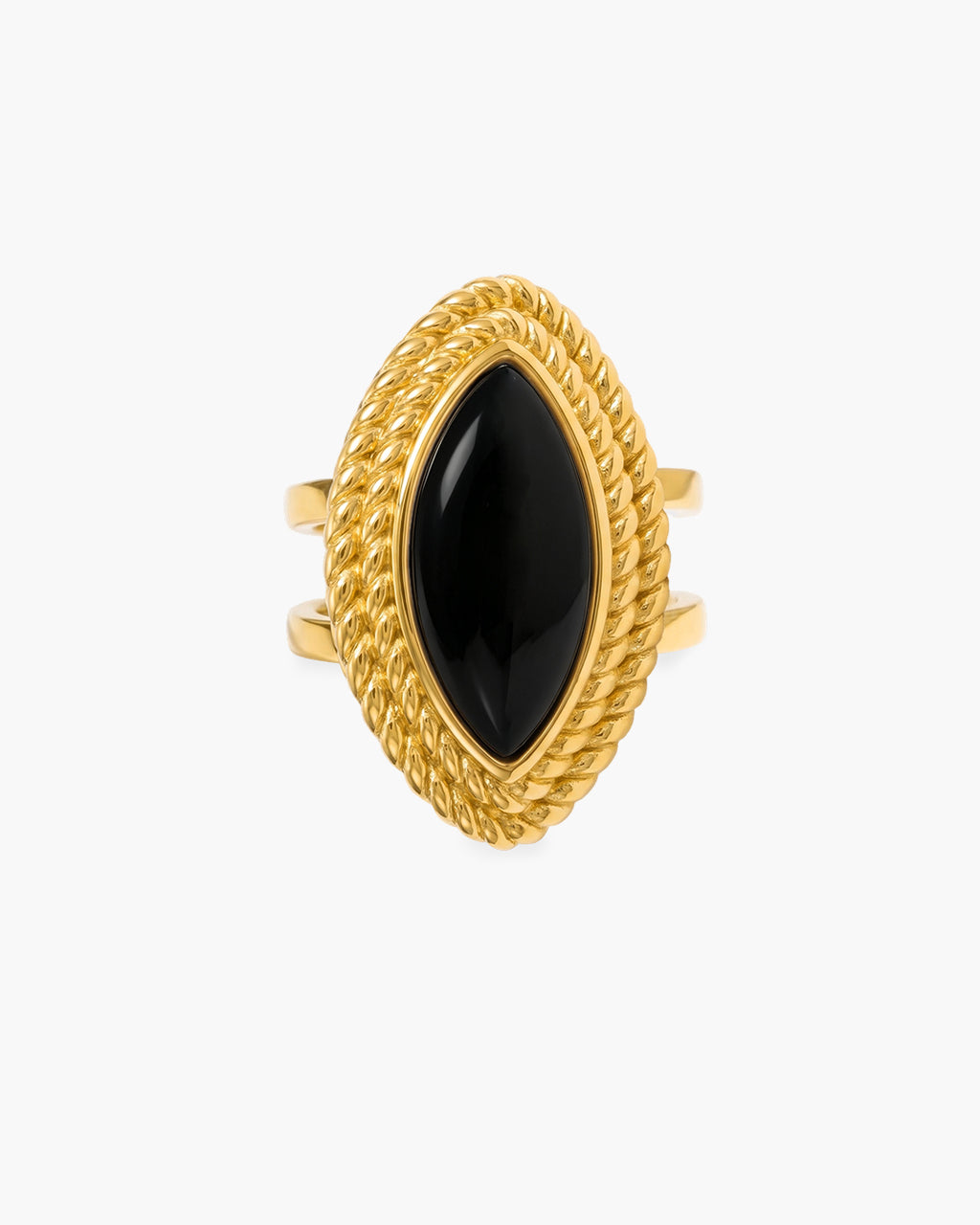 Lavish Marquise Agate Statement Waterproof Gold Ring