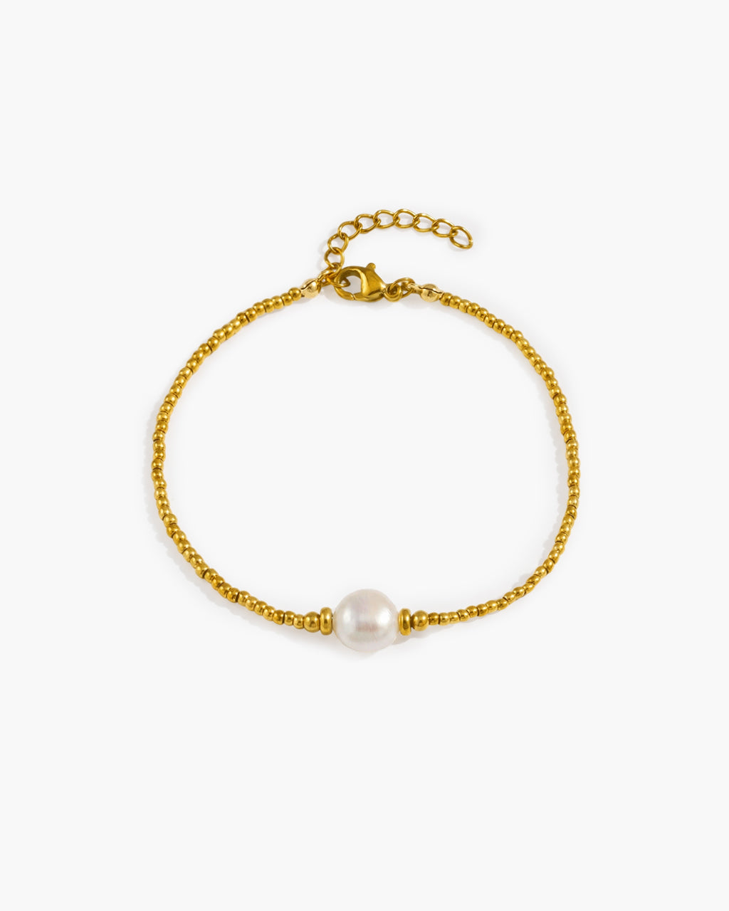 Lucky Beaded Freshwater Pearl Waterproof Gold Bracelet