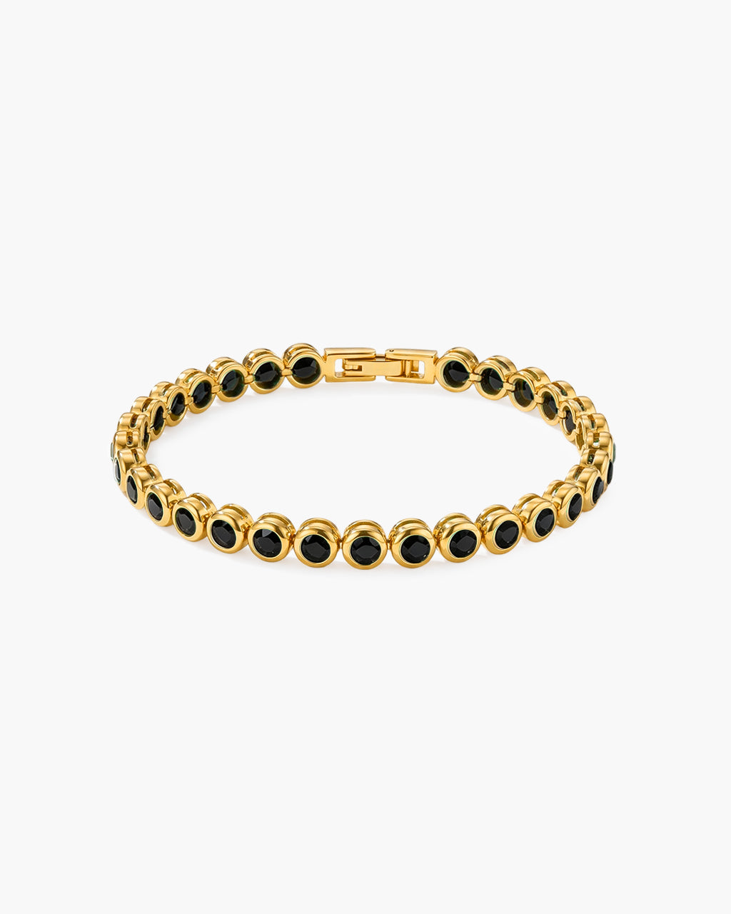 Luxe Bezel Set Stone Tennis Waterproof Gold Bracelet
