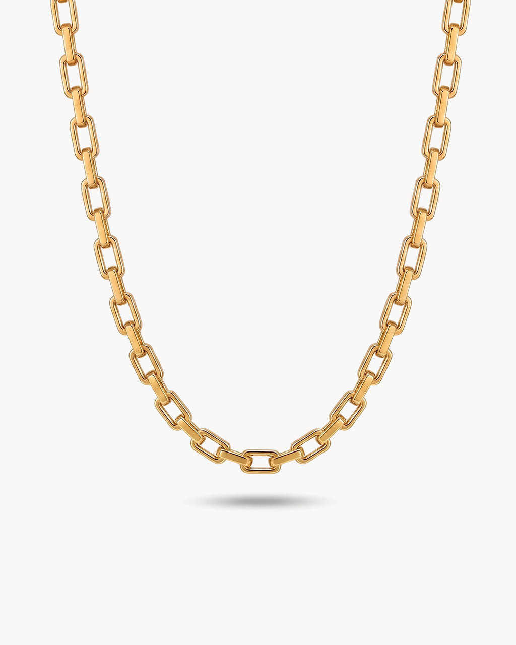 Luxe Chunky Rectangular Link Waterproof Gold Necklace
