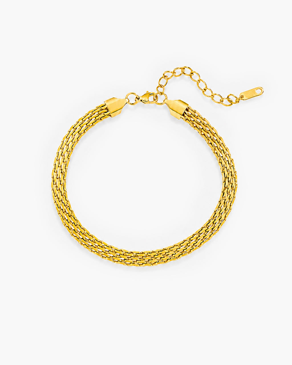 Luxurious Wide Mesh Chain Waterproof Gold Anklet