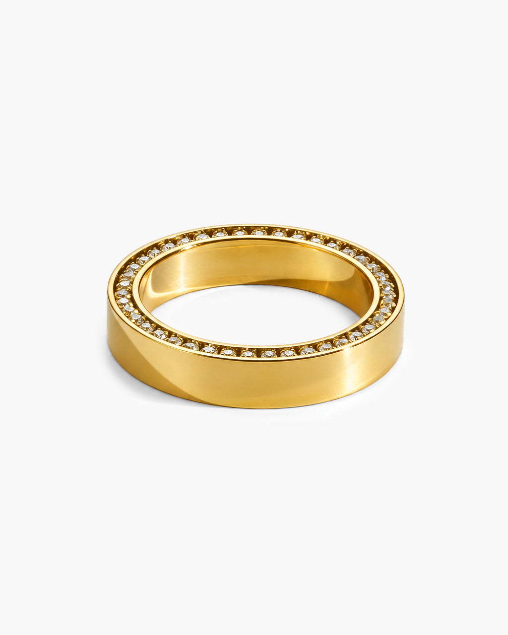 Luxury Hidden Pavé Eternity Edge Waterproof Gold Ring