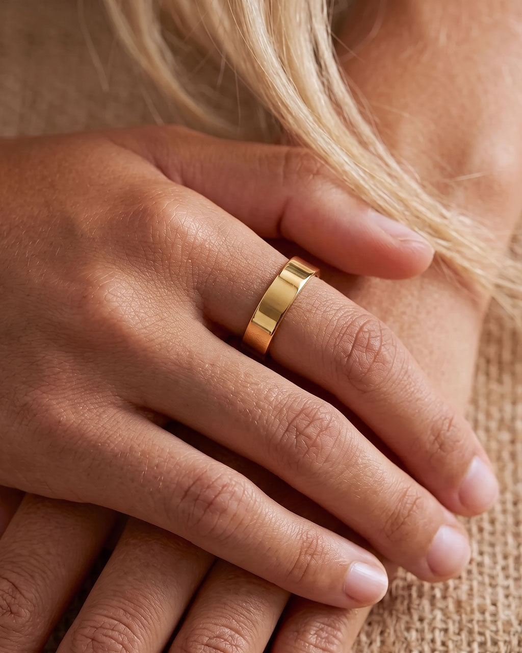 Luxury Hidden Pavé Eternity Edge Waterproof Gold Ring
