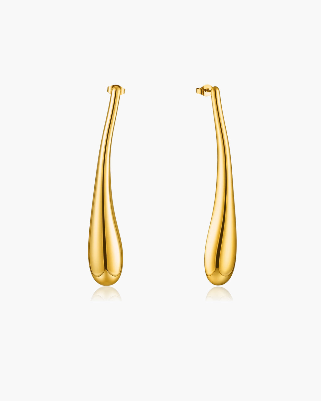 Luxury Long Teardrop Stud Waterproof Gold Earrings