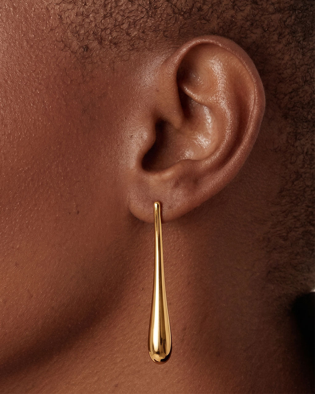 Luxury Long Teardrop Stud Waterproof Gold Earrings