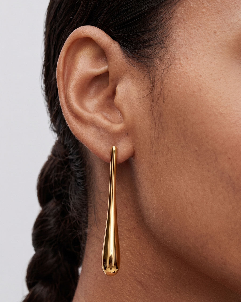 Luxury Long Teardrop Stud Waterproof Gold Earrings